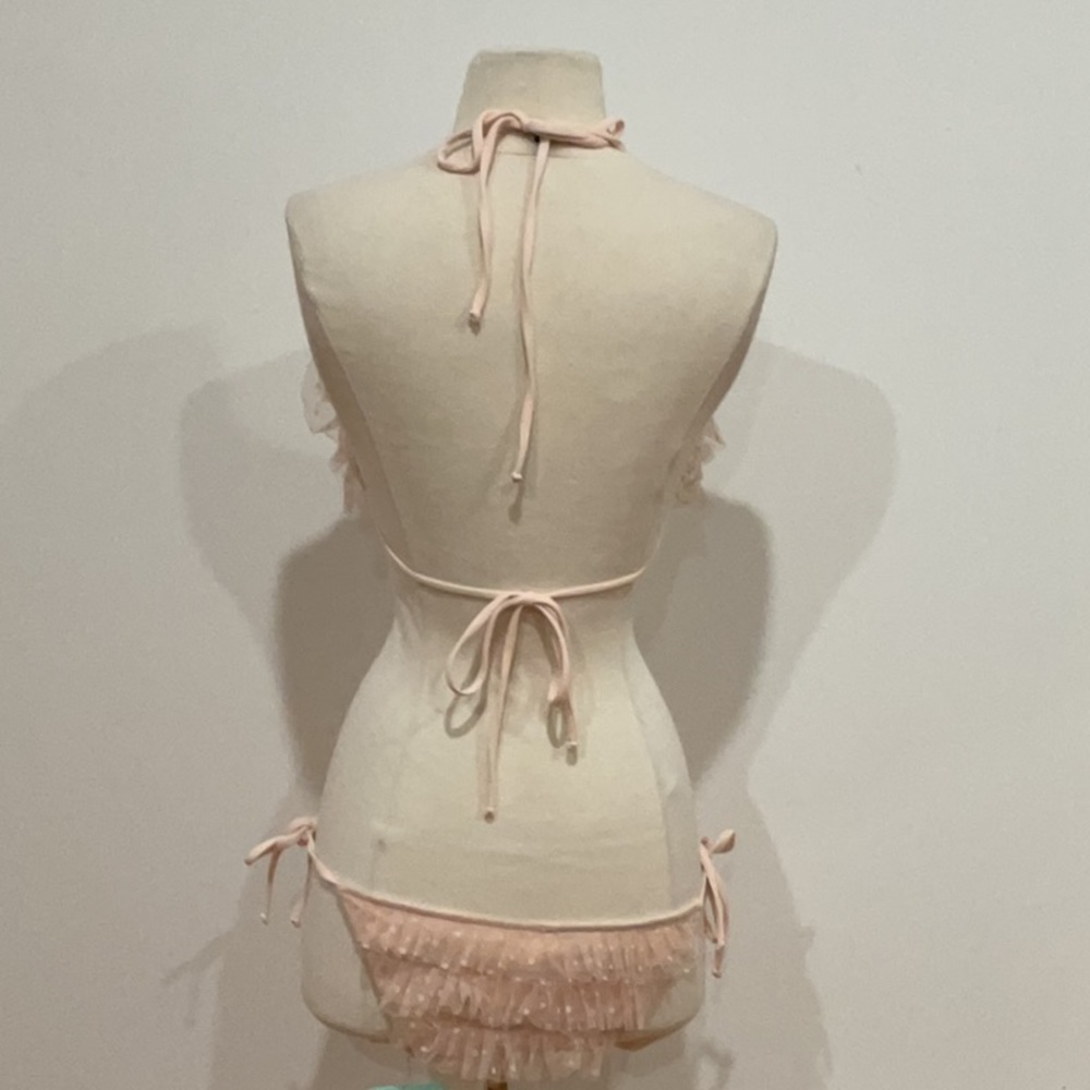 NWT CHIO Elegant Cream Ruffle Bikini Set – Luxury Swimwear like LoveShackFancy - Picture 9 of 9